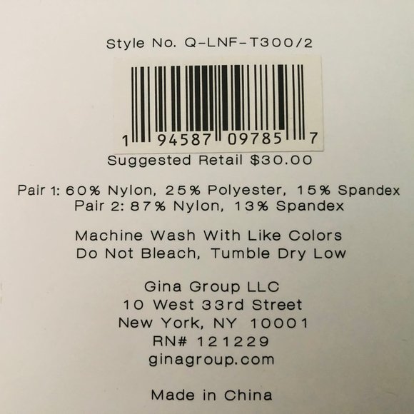 LAUNDRY 2 Pair Microfiber Footed Tights NWT Black & Gray Medium - Picture 3 of 4